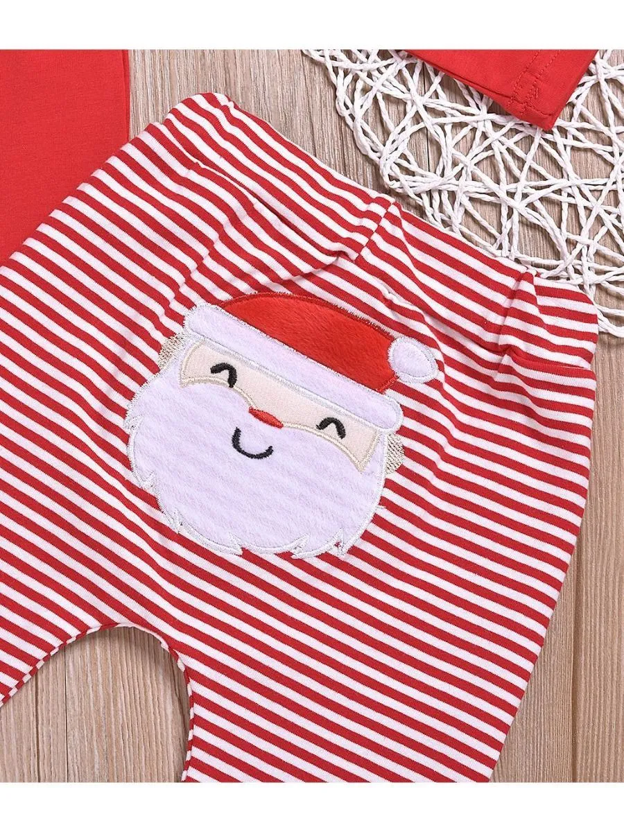 Xmas 3-Piece My 1st Christmas Set Baby Romper   Pants   Hat