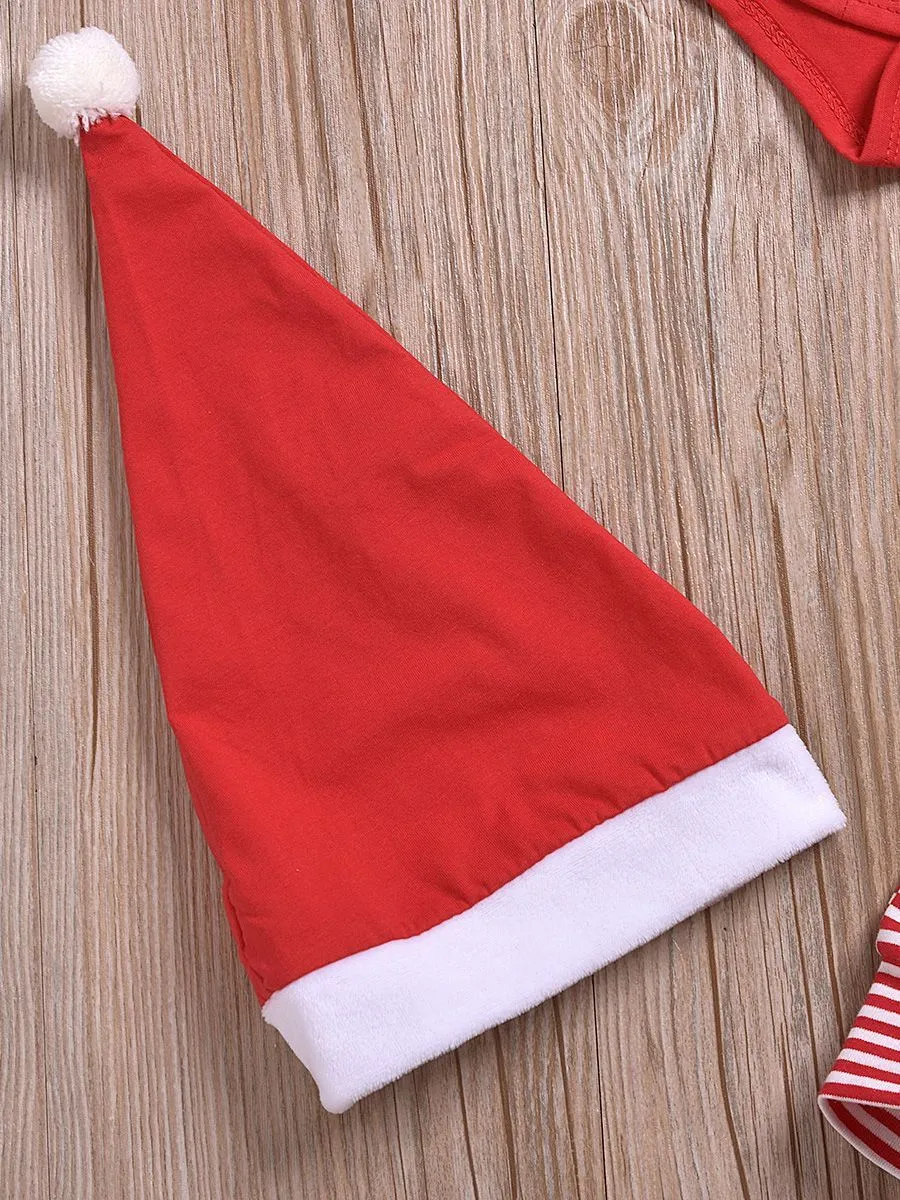 Xmas 3-Piece My 1st Christmas Set Baby Romper   Pants   Hat