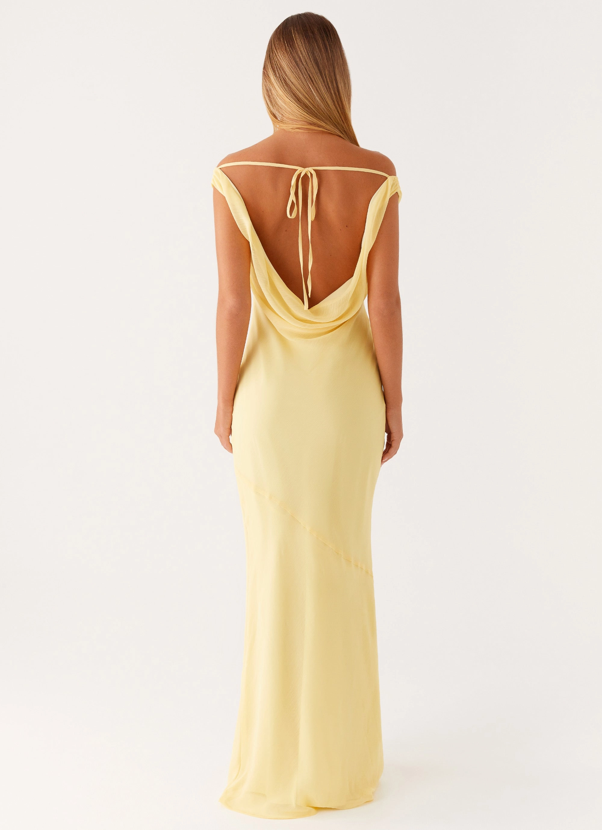 Night Mood Brittany Chiffon Maxi Dress - Pastel Yellow