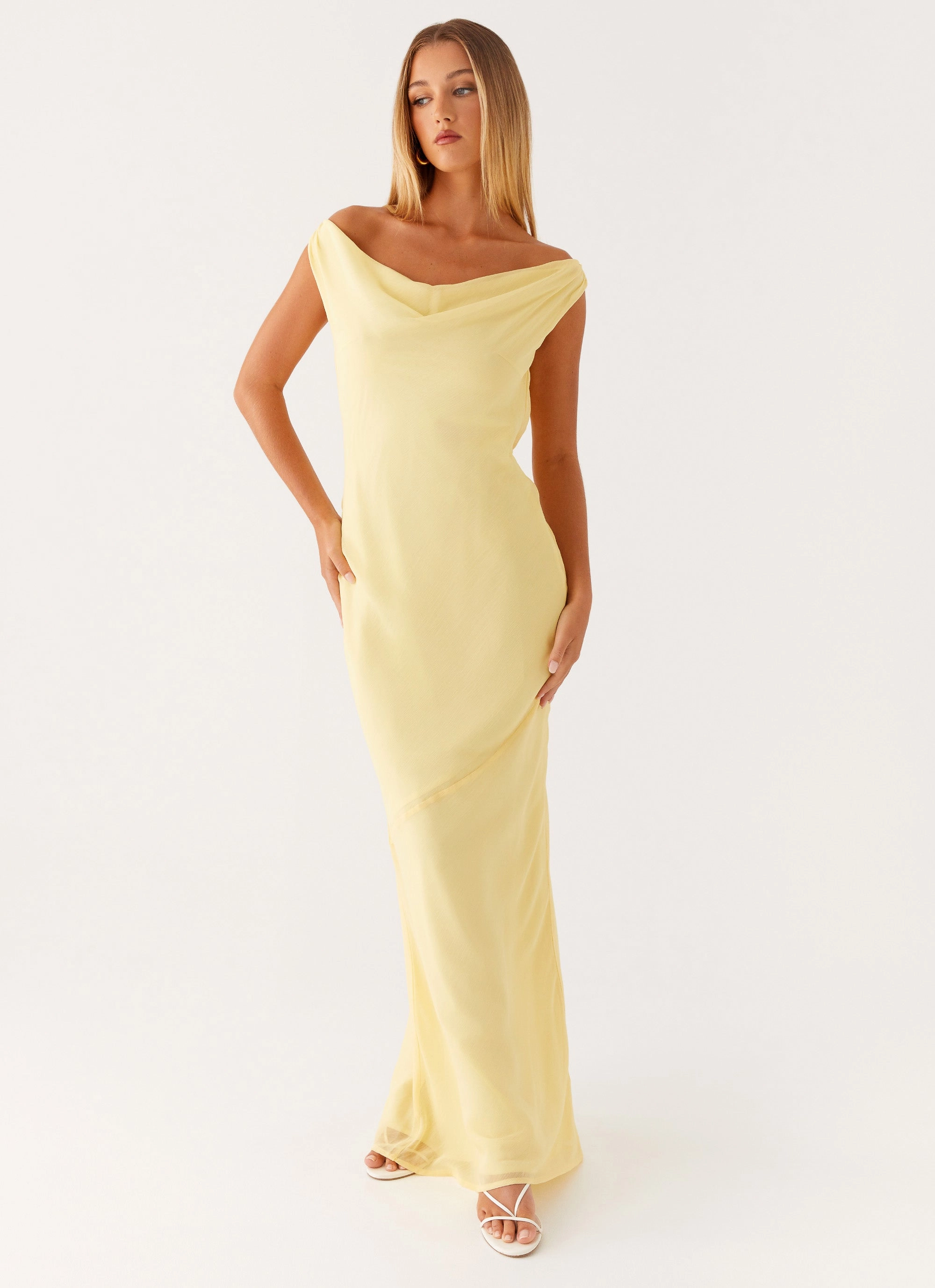Light Rhythm Brittany Chiffon Maxi Dress - Pastel Yellow