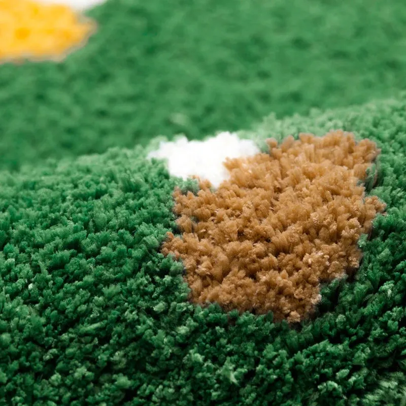 Yeknu Kawaii Tufting Mushroom Forest Rug Living Room Carpet Green Mat Fluffy Children Bedroom Crib Side Floor Pad Home Nursery Decor