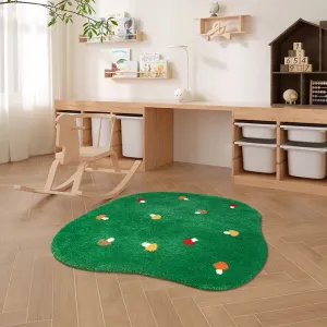 Yeknu Kawaii Tufting Mushroom Forest Rug Living Room Carpet Green Mat Fluffy Children Bedroom Crib Side Floor Pad Home Nursery Decor