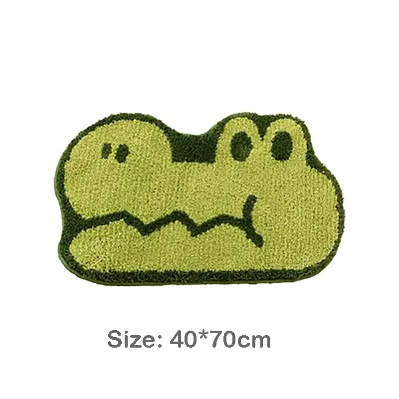 Yeknu Tufting Cartoon Animal Bathroom Mat Elephant Crocodile Carpet Bathmat Rug Floor Pad Doormat Kawaii Home Room Nursery Decor