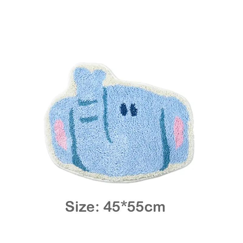 Yeknu Tufting Cartoon Animal Bathroom Mat Elephant Crocodile Carpet Bathmat Rug Floor Pad Doormat Kawaii Home Room Nursery Decor