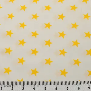 Yellow on White Stars Cotton Print