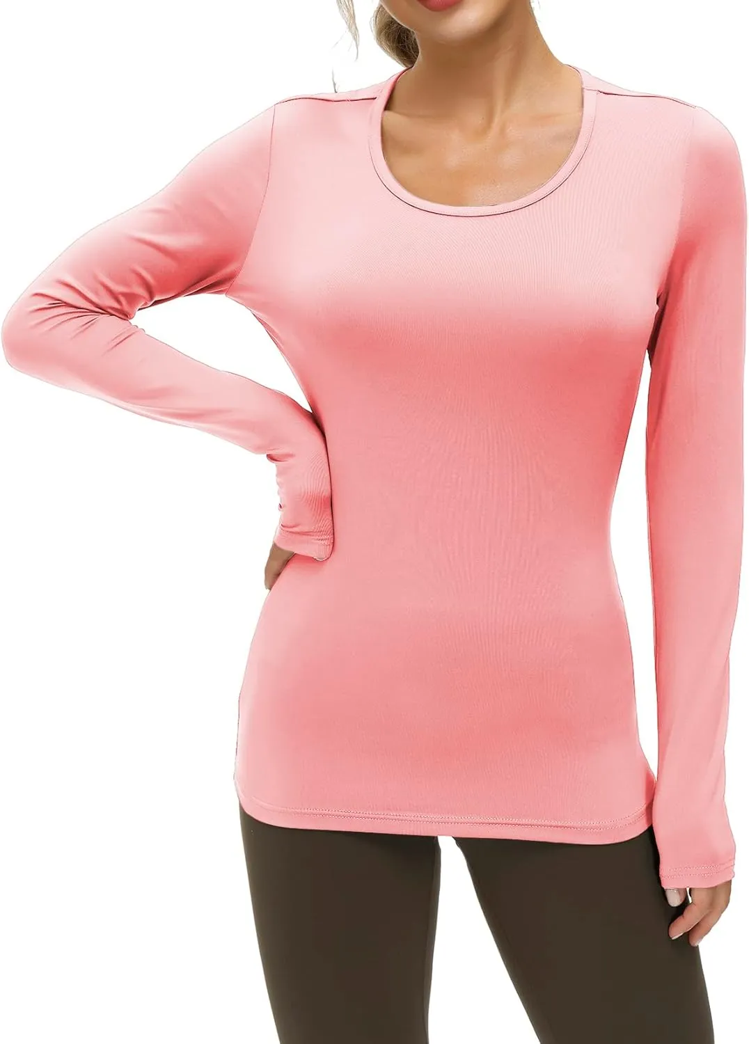 Yige Women's Long Sleeves Running Athletic Shirt Moisture Wicking Tops Crewneck Tee