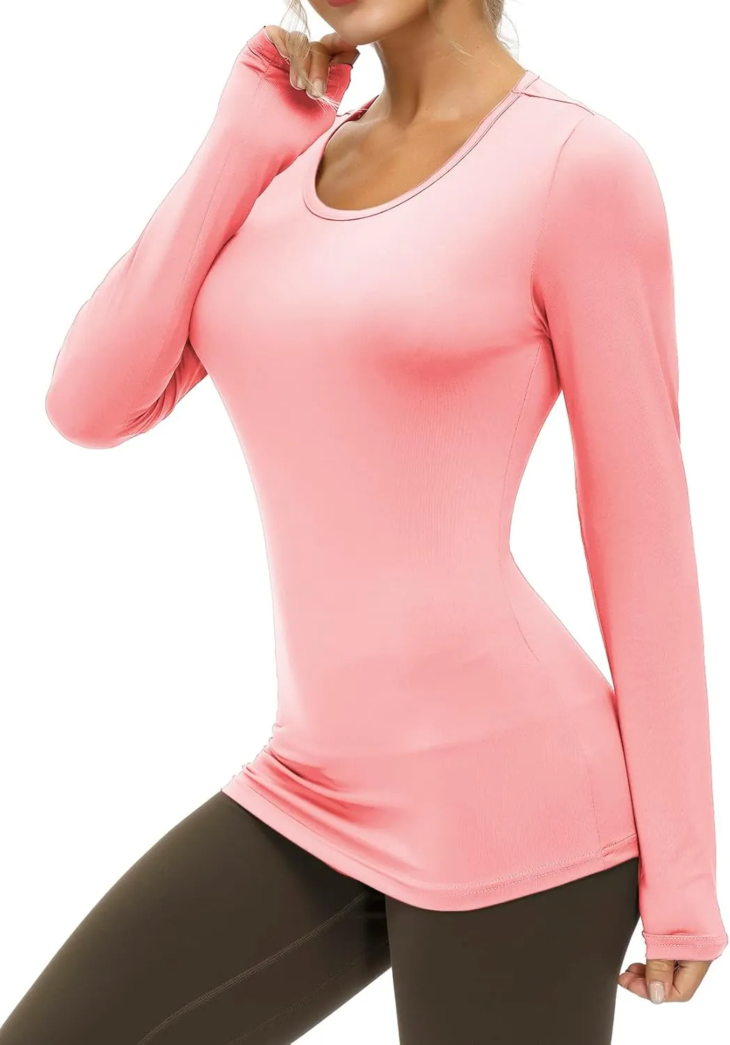 Yige Women's Long Sleeves Running Athletic Shirt Moisture Wicking Tops Crewneck Tee