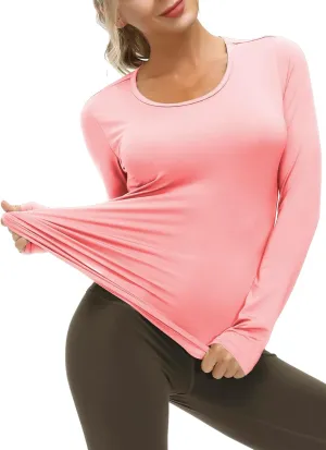 Yige Women's Long Sleeves Running Athletic Shirt Moisture Wicking Tops Crewneck Tee