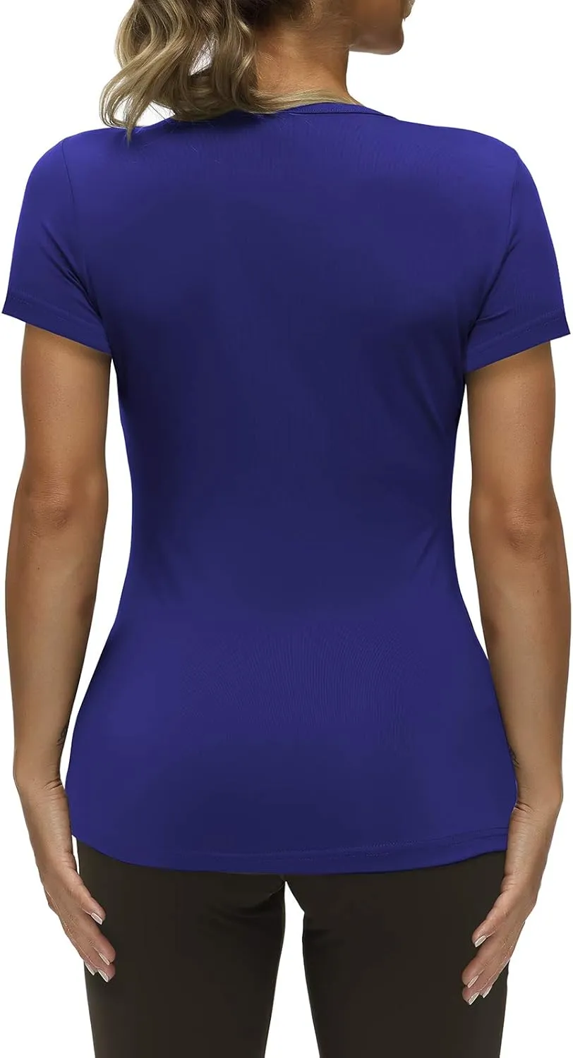 Yige Women's Short Sleeves Running Athletic Shirt Moisture Wicking Tops Crewneck Tee