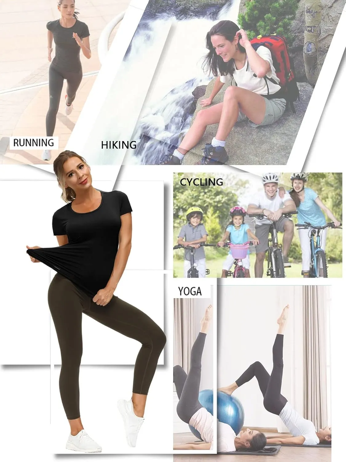 Yige Women's Short Sleeves Running Athletic Shirt Moisture Wicking Tops Crewneck Tee