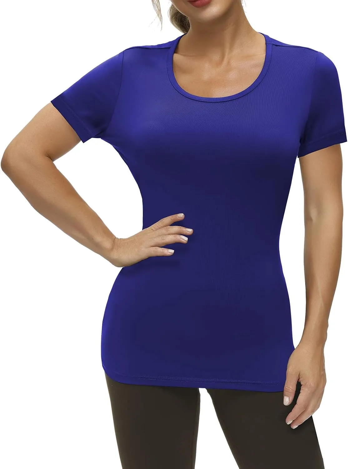 Yige Women's Short Sleeves Running Athletic Shirt Moisture Wicking Tops Crewneck Tee