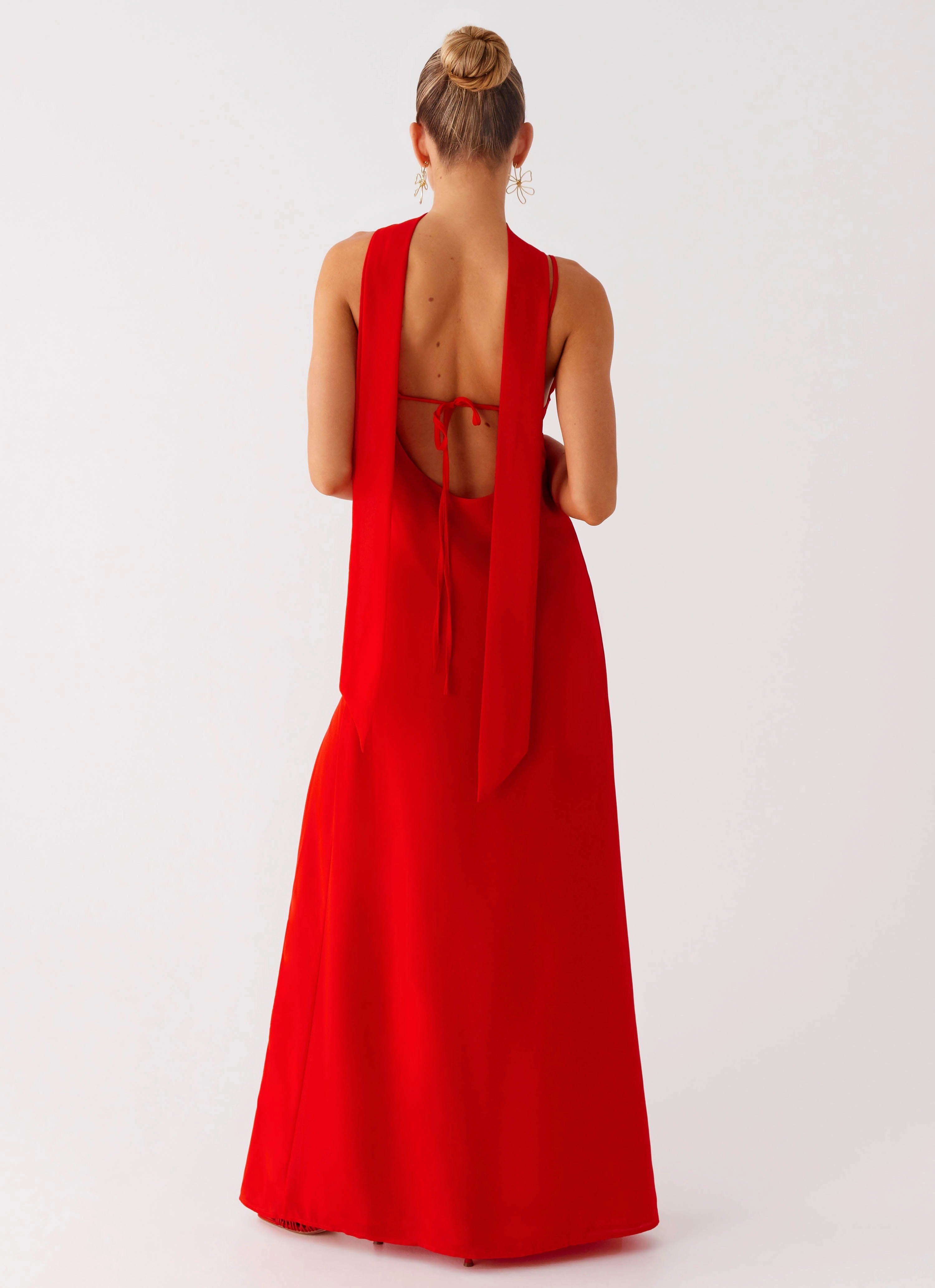 Winter Classic Soft-Lining Yorke Scarf Maxi Dress - Raspberry Red