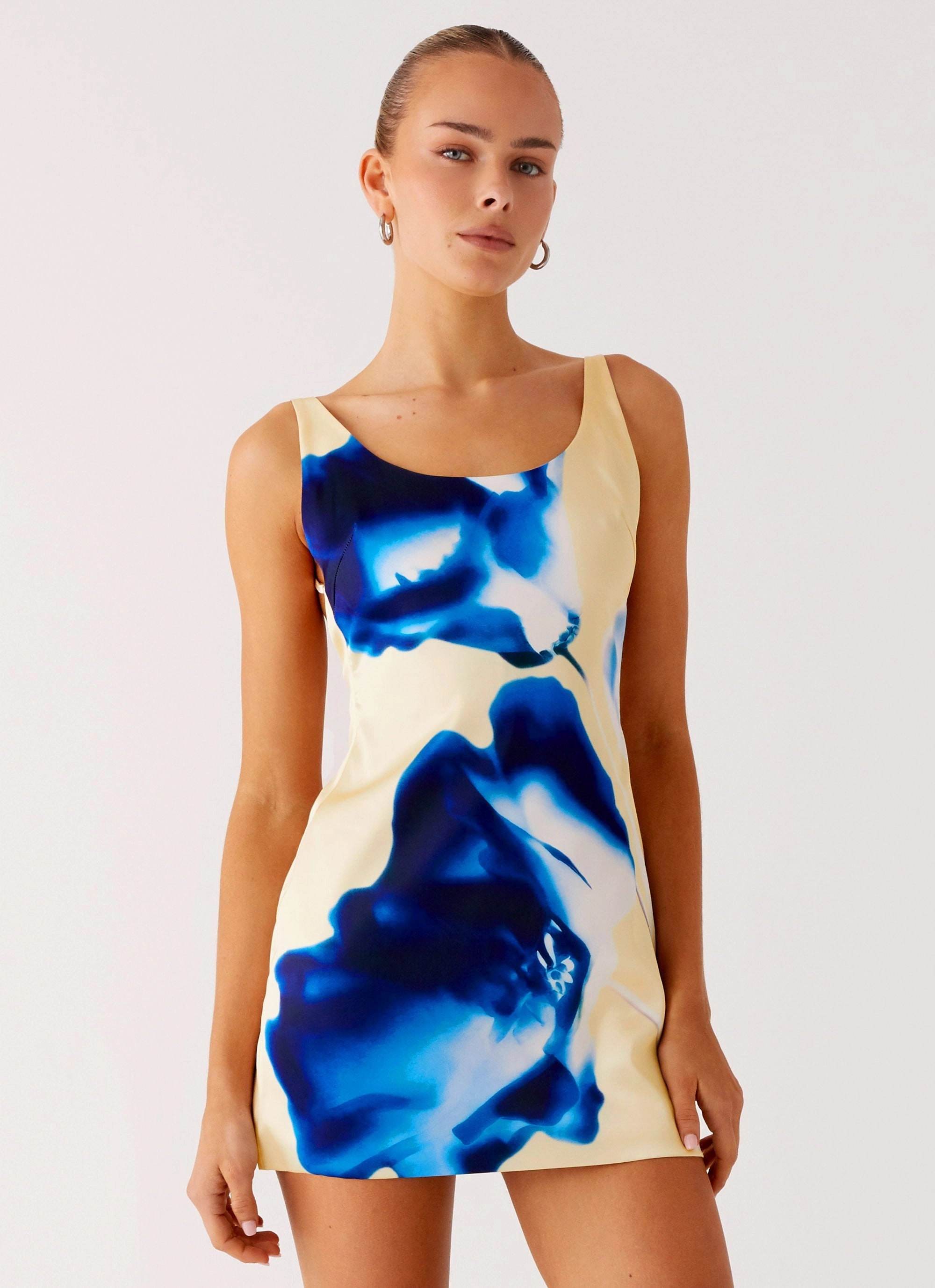 Fitted Design Smart Waistband Fit You Know Me Mini Dress - Heirloom Floral