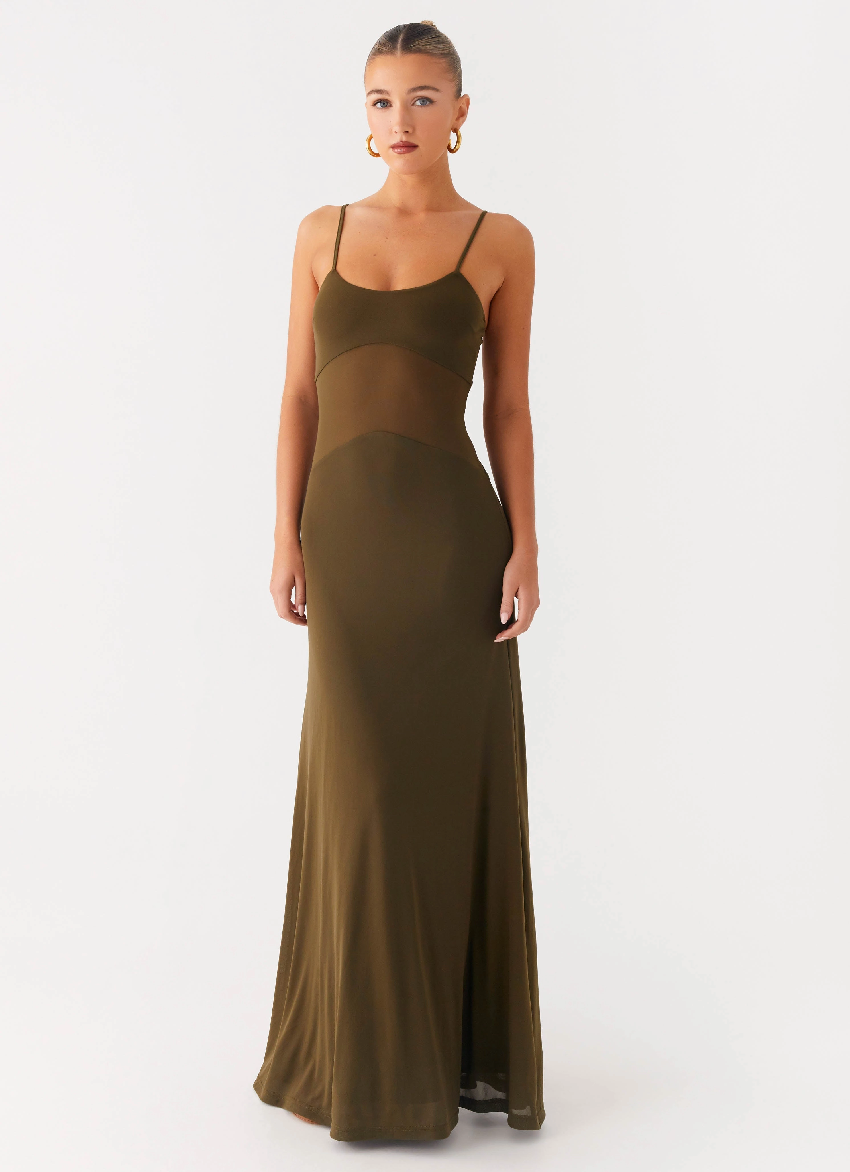 ReinforcedHem Starfall Maxi Dress - Khaki