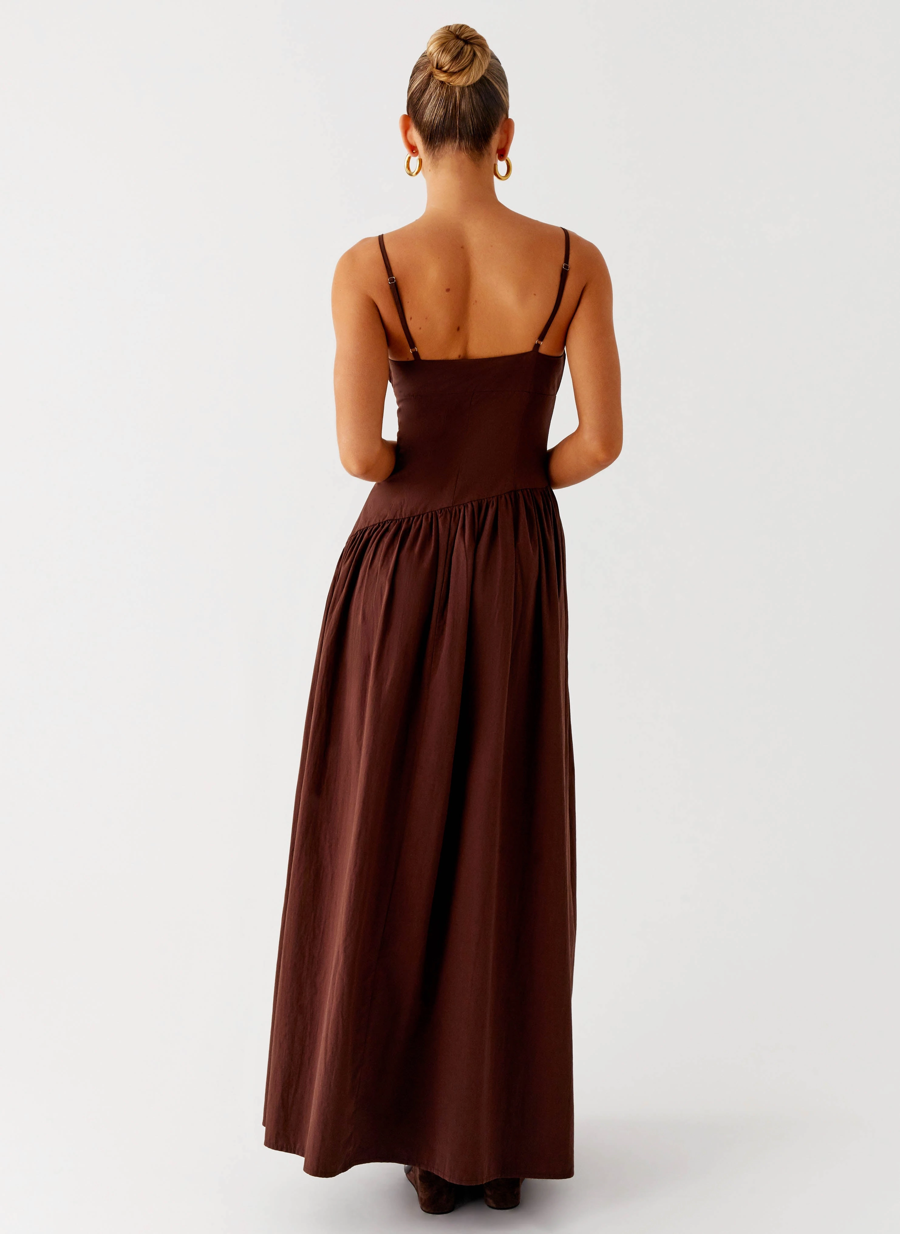 Cozy Vibes Yuna Drop Waist Maxi Dress - Chocolate