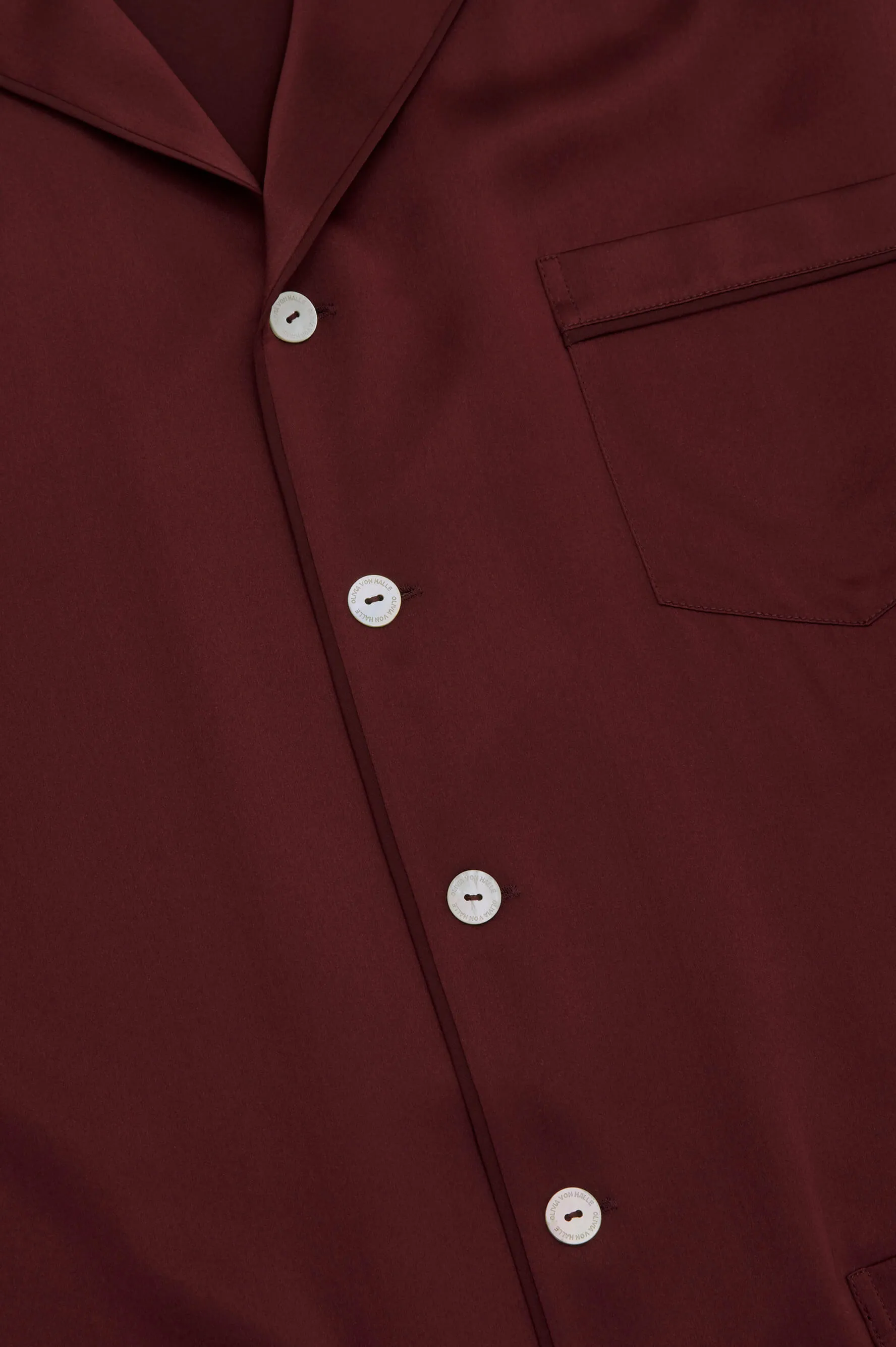 Yves Burgundy Pajamas in Silk Satin