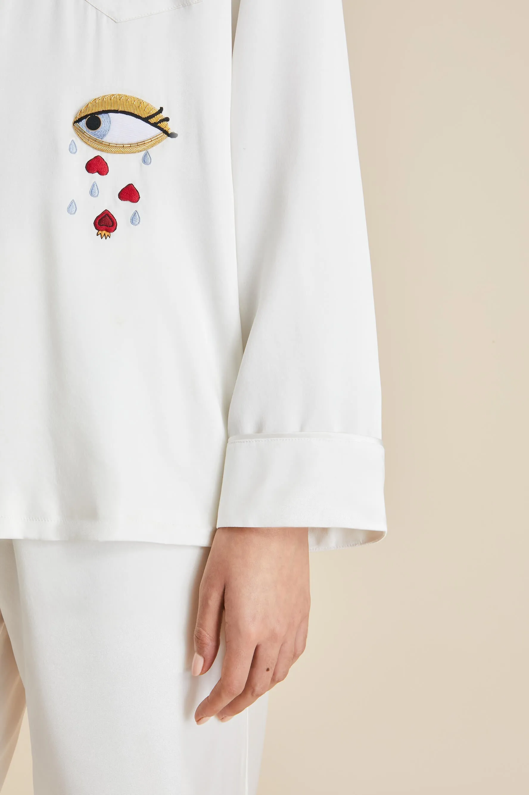Yves Desire Ivory pajamas in Silk Satin