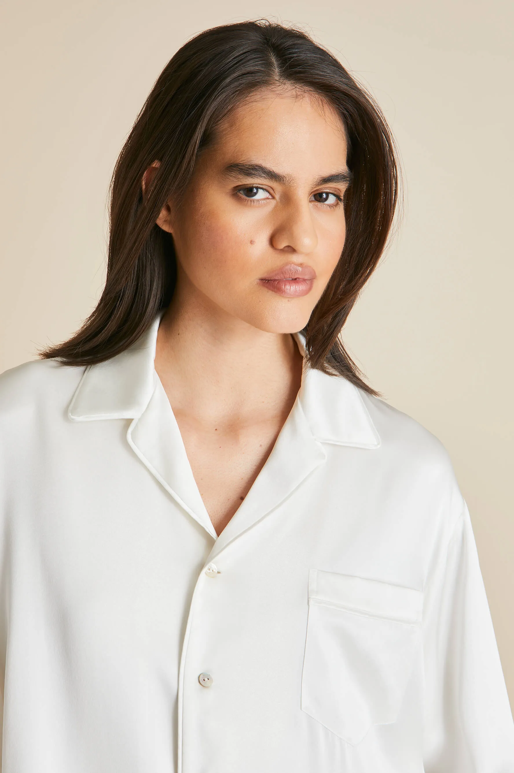 Yves Desire Ivory pajamas in Silk Satin