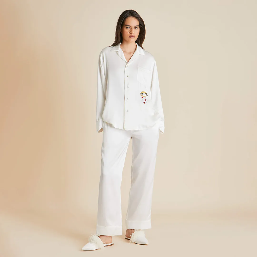 Yves Desire Ivory pajamas in Silk Satin