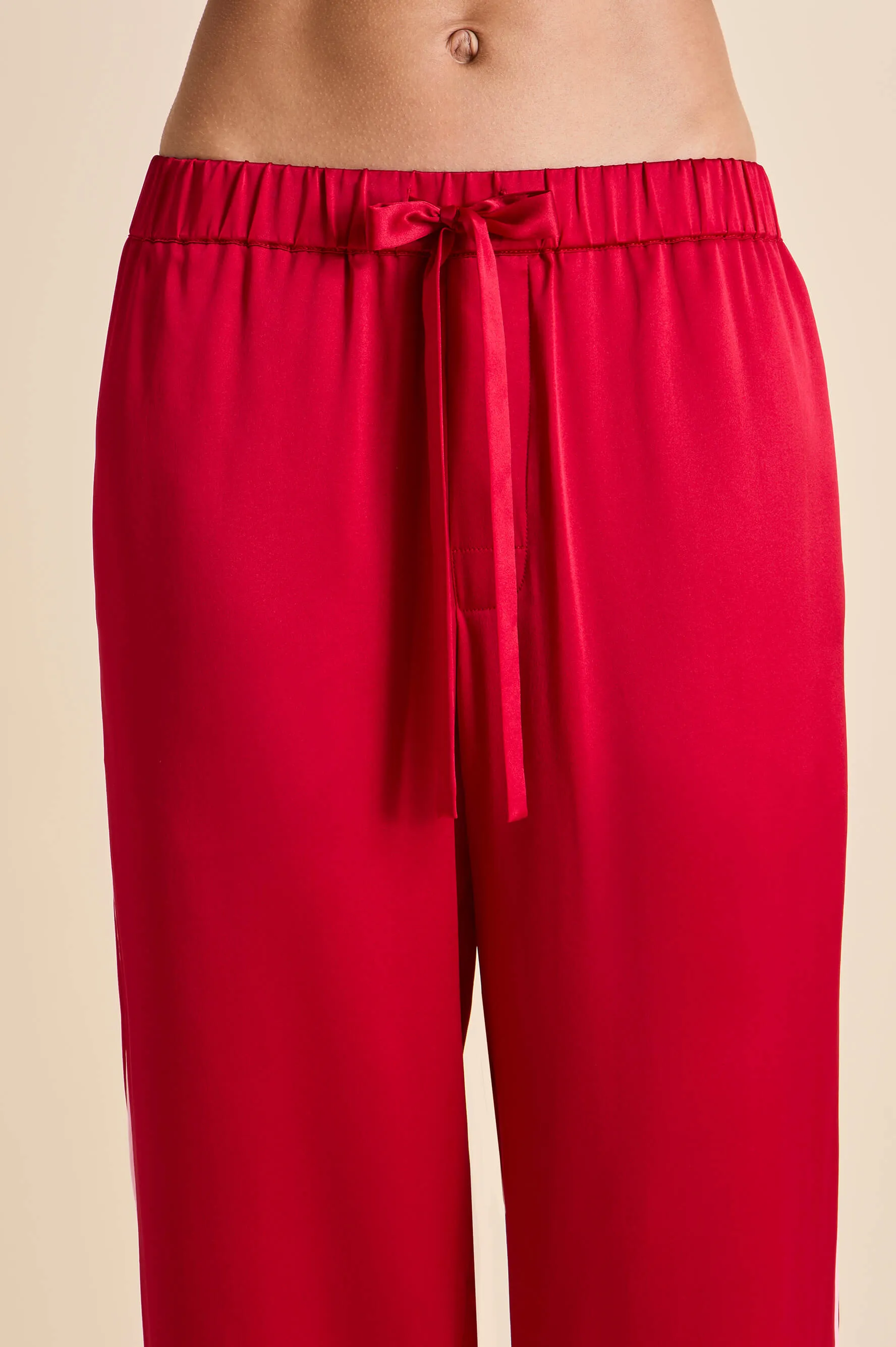 Yves Ruby Pajamas in Silk Satin