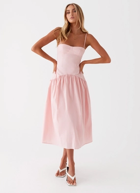 Cool Movement Gentle Look Yvette Corset Midi Dress - Pink