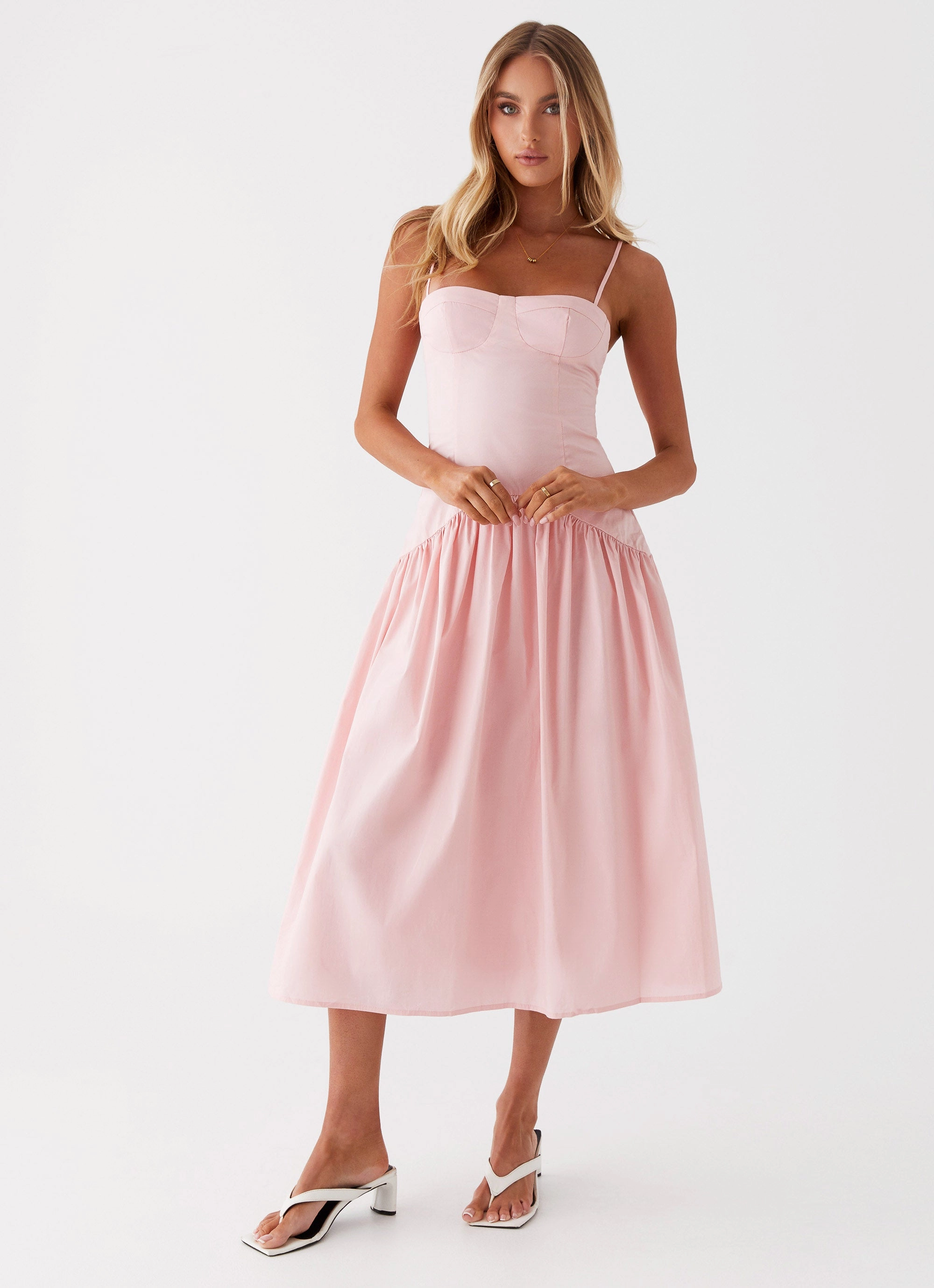 Yvette Corset Midi Dress - Pink Casual Pick