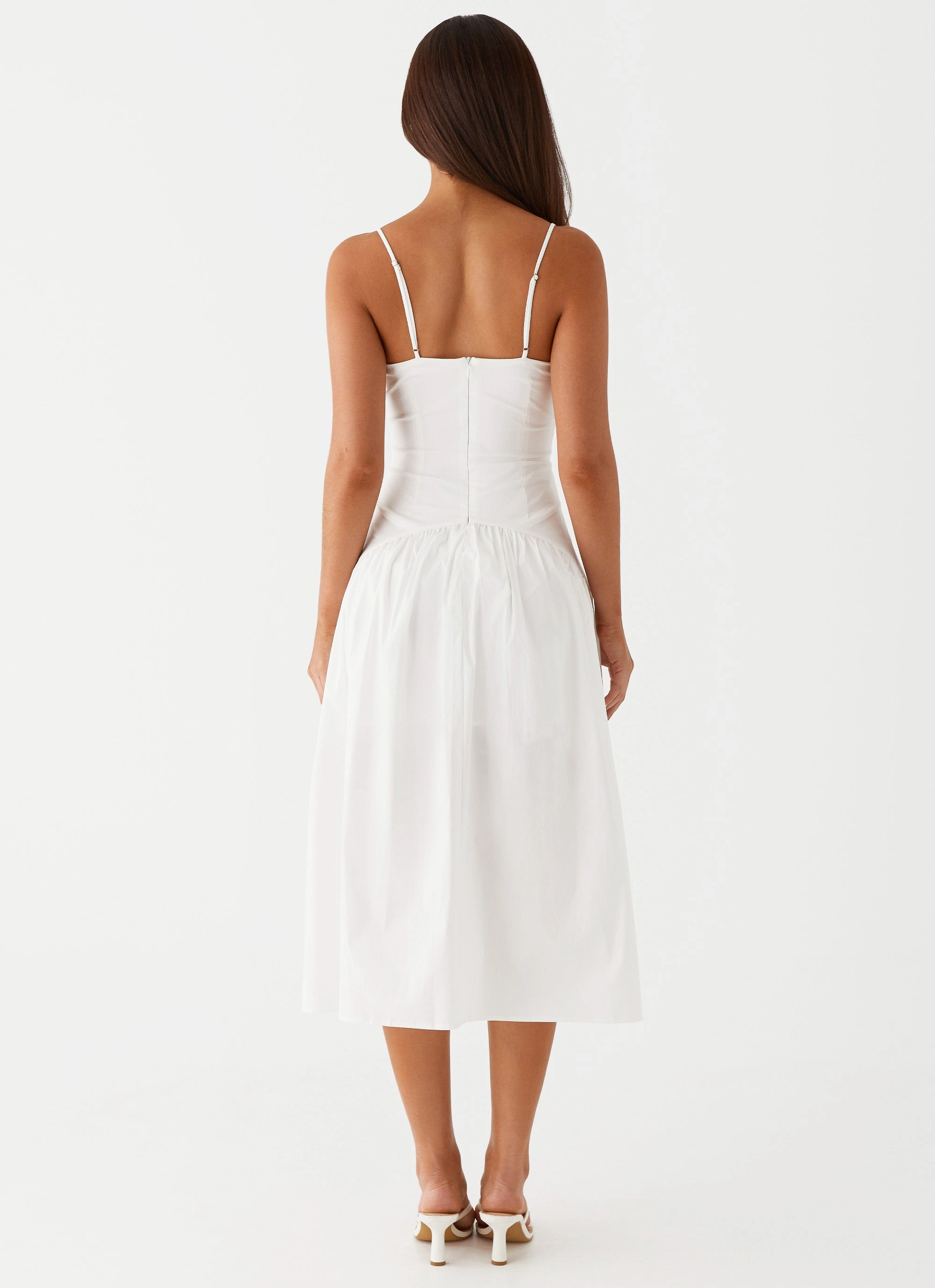 Yvette Corset Midi Dress - White Urban Aesthetic
