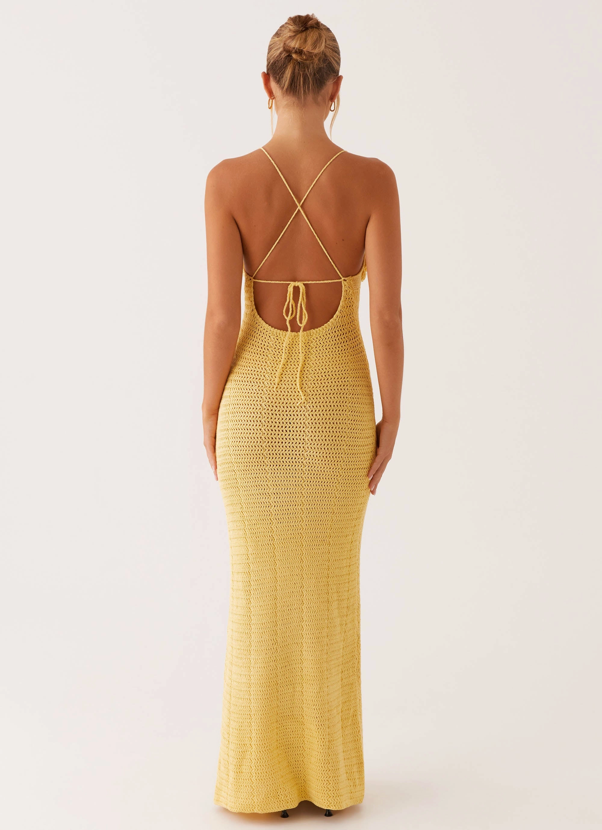 Zara Rose Crochet Maxi Dress - Yellow Bridal-Shower