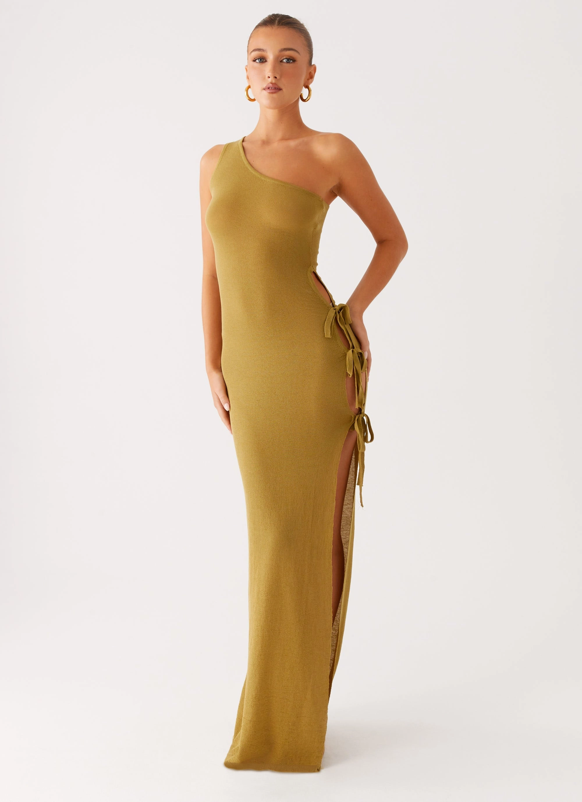 Zarnella Maxi Dress - Lime Minimalist feel Sharp Edge
