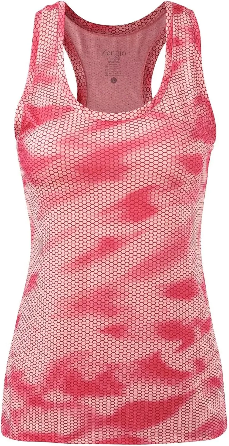Zengjo Sleeveless Athletic Tops for Women Moisture Wicking Running Workout Tanks