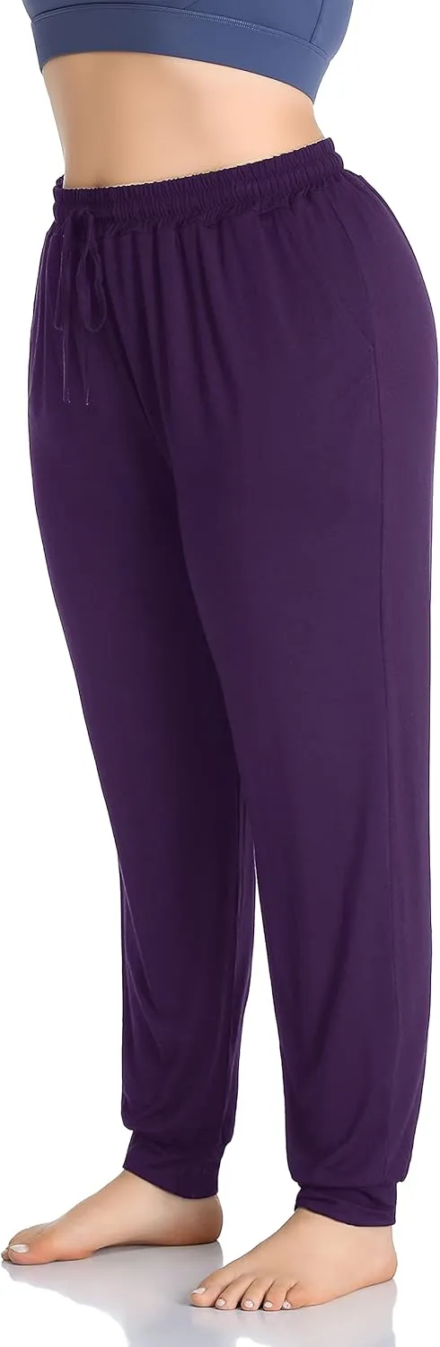 ZERDOCEAN Women's Plus Size Casual Lounge Yoga Pants Comfy Relaxed Joggers Pants Drawstring with Pockets