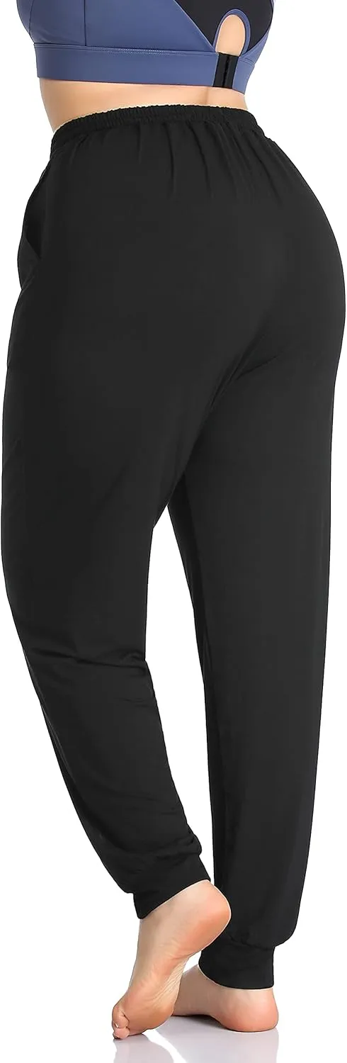ZERDOCEAN Women's Plus Size Casual Lounge Yoga Pants Comfy Relaxed Joggers Pants Drawstring with Pockets