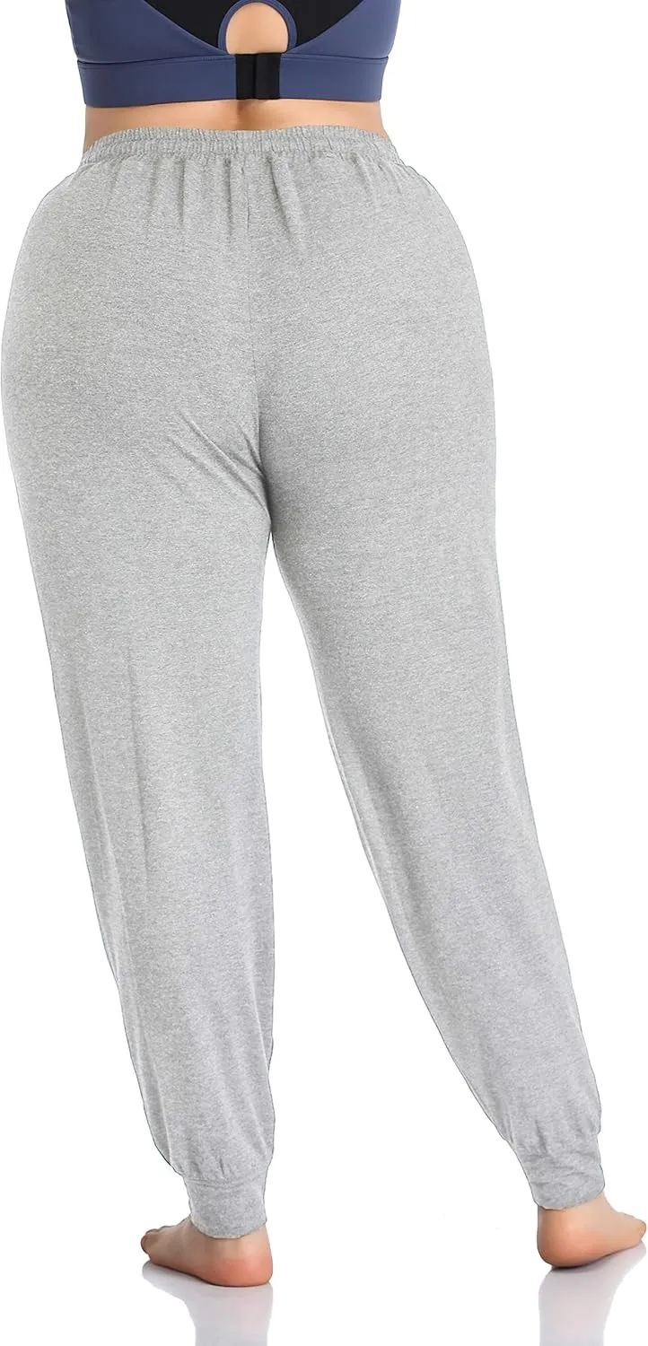 ZERDOCEAN Women's Plus Size Casual Lounge Yoga Pants Comfy Relaxed Joggers Pants Drawstring with Pockets