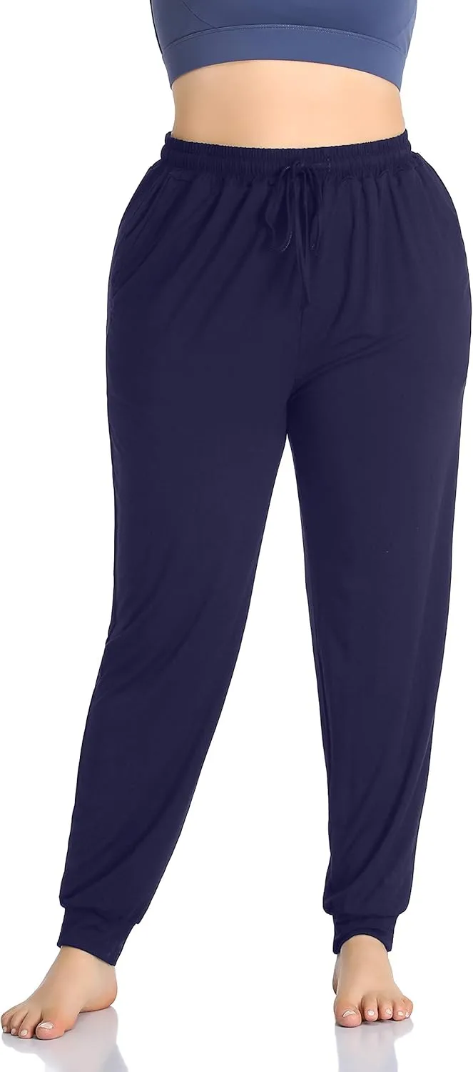 ZERDOCEAN Women's Plus Size Casual Lounge Yoga Pants Comfy Relaxed Joggers Pants Drawstring with Pockets