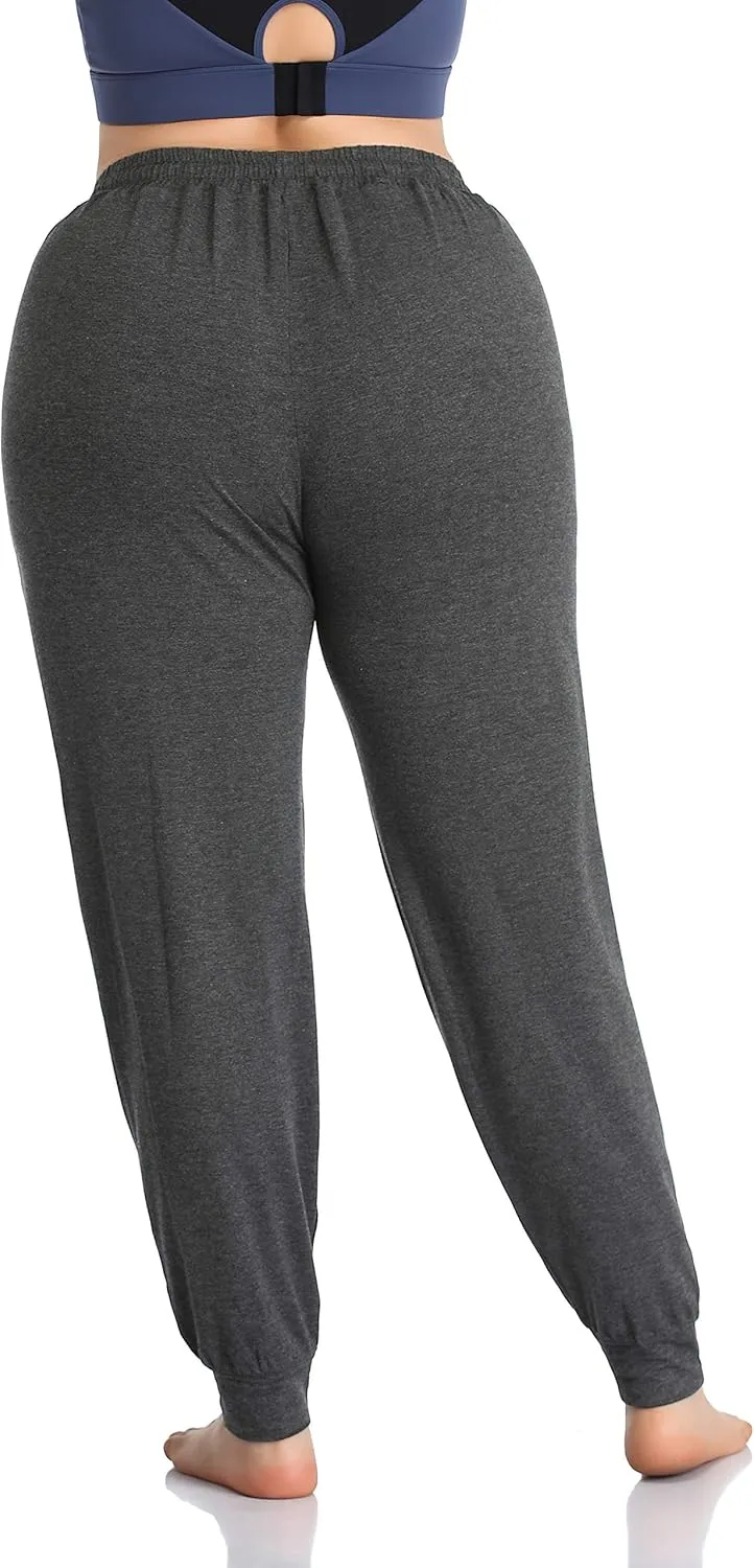 ZERDOCEAN Women's Plus Size Casual Lounge Yoga Pants Comfy Relaxed Joggers Pants Drawstring with Pockets