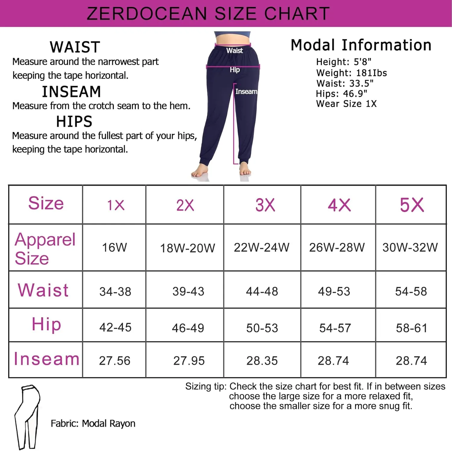 ZERDOCEAN Women's Plus Size Casual Lounge Yoga Pants Comfy Relaxed Joggers Pants Drawstring with Pockets
