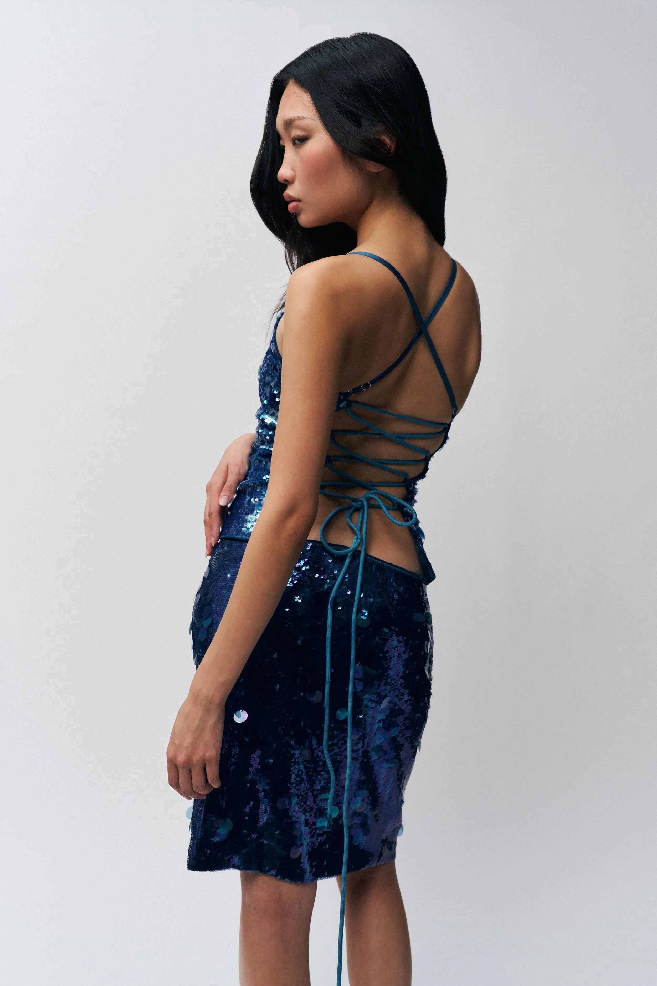 Bound Seam Finish Paillette Cami Top