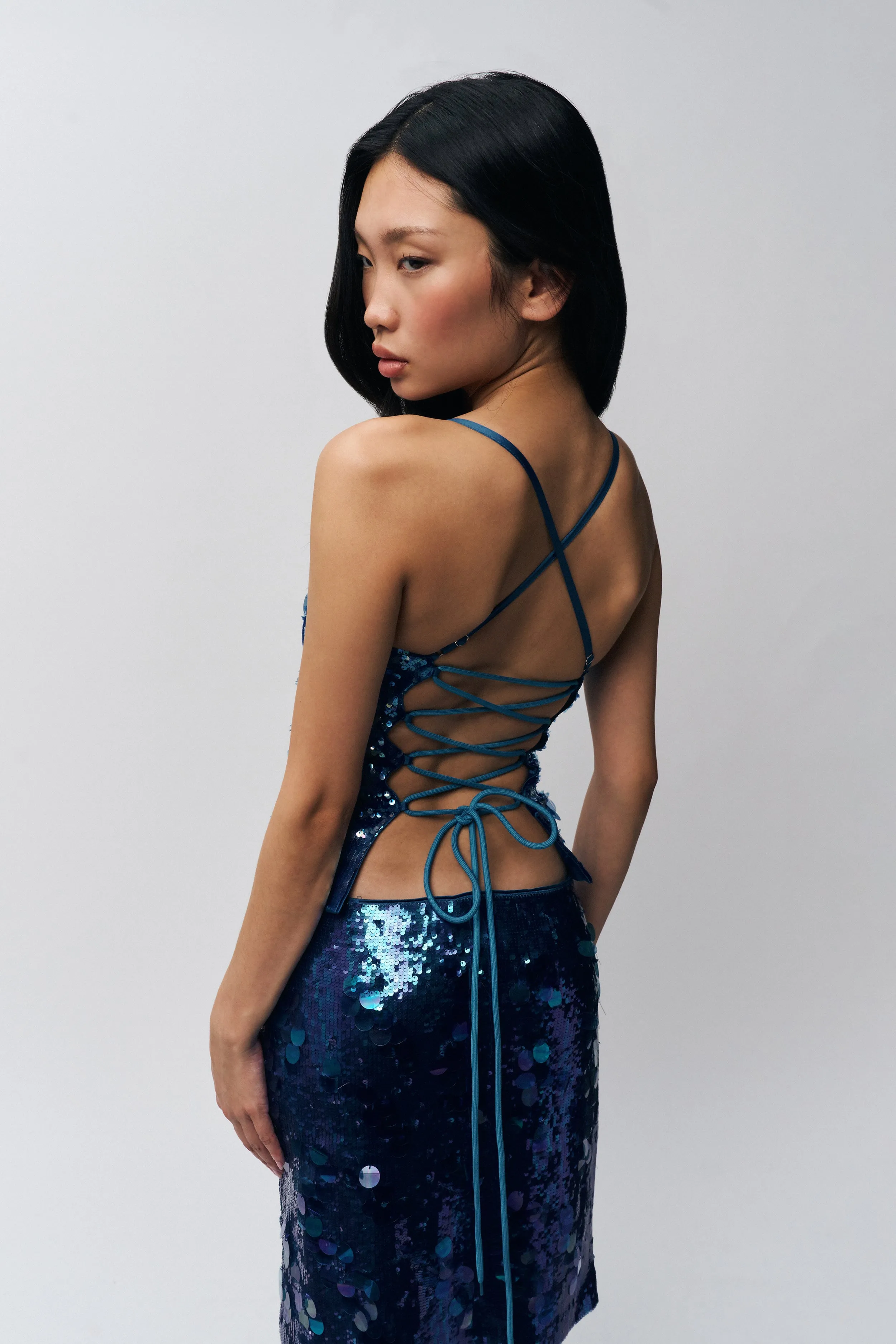 MinimalistSilhouette Paillette Cami Top