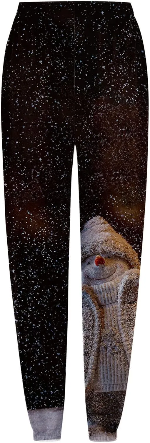 ZYXTIM Christmas Funny Plus Size Loungewear Ugly Christmas Winter Long Drawstring Sweatpants Womens Jogger Pants Trousers