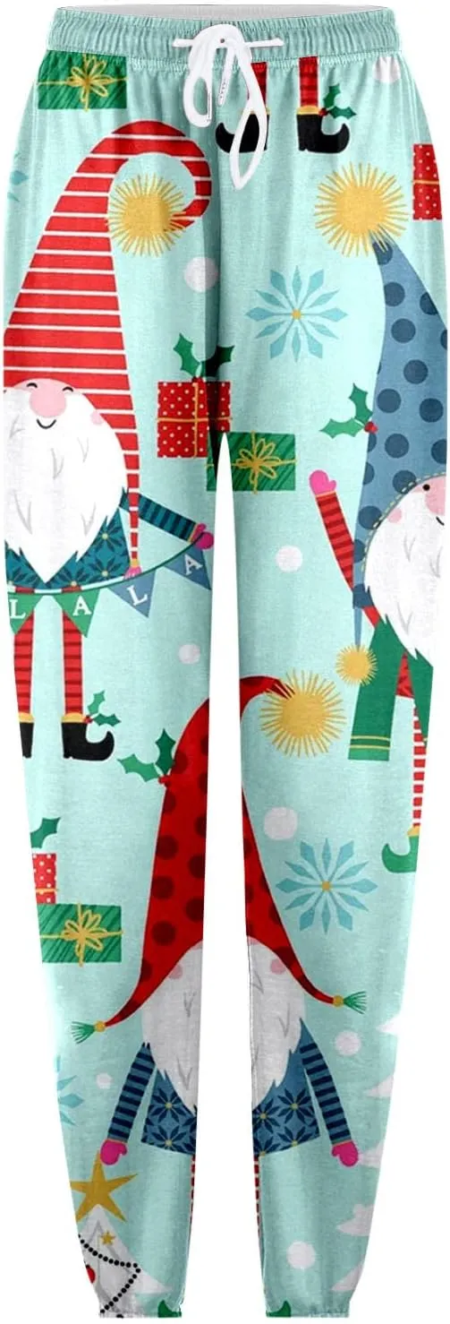 ZYXTIM Christmas Funny Plus Size Loungewear Ugly Christmas Winter Long Drawstring Sweatpants Womens Jogger Pants Trousers