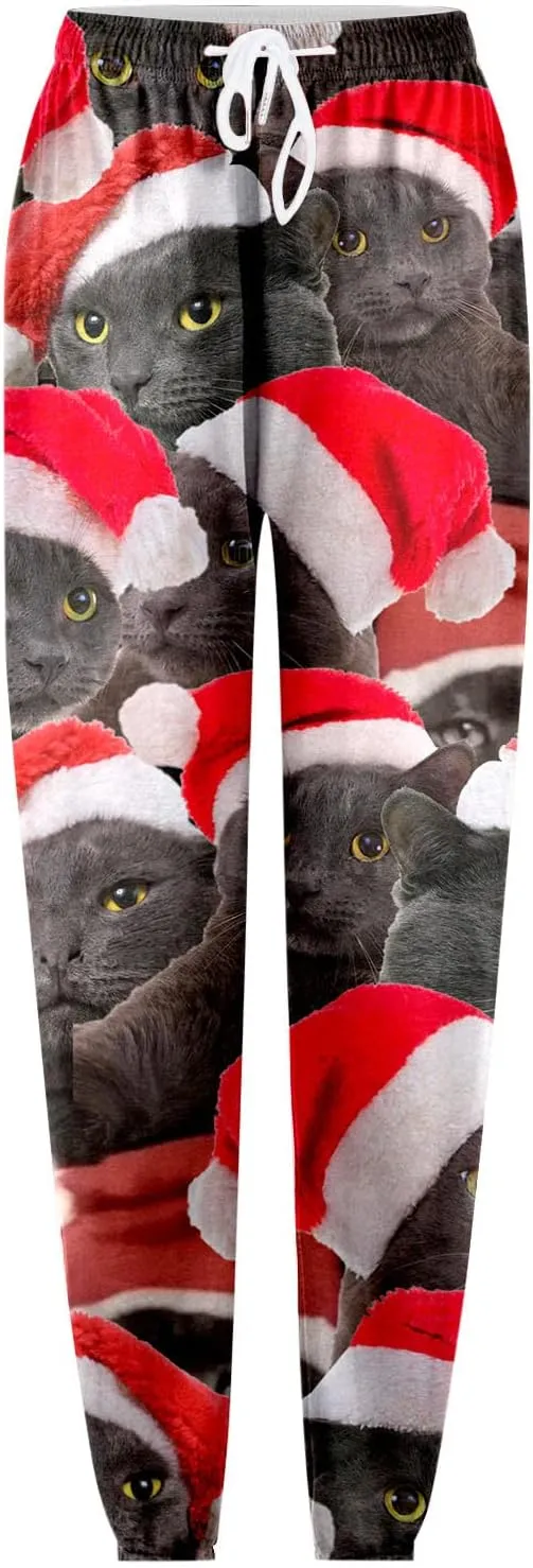 ZYXTIM Christmas Funny Plus Size Loungewear Ugly Christmas Winter Long Drawstring Sweatpants Womens Jogger Pants Trousers