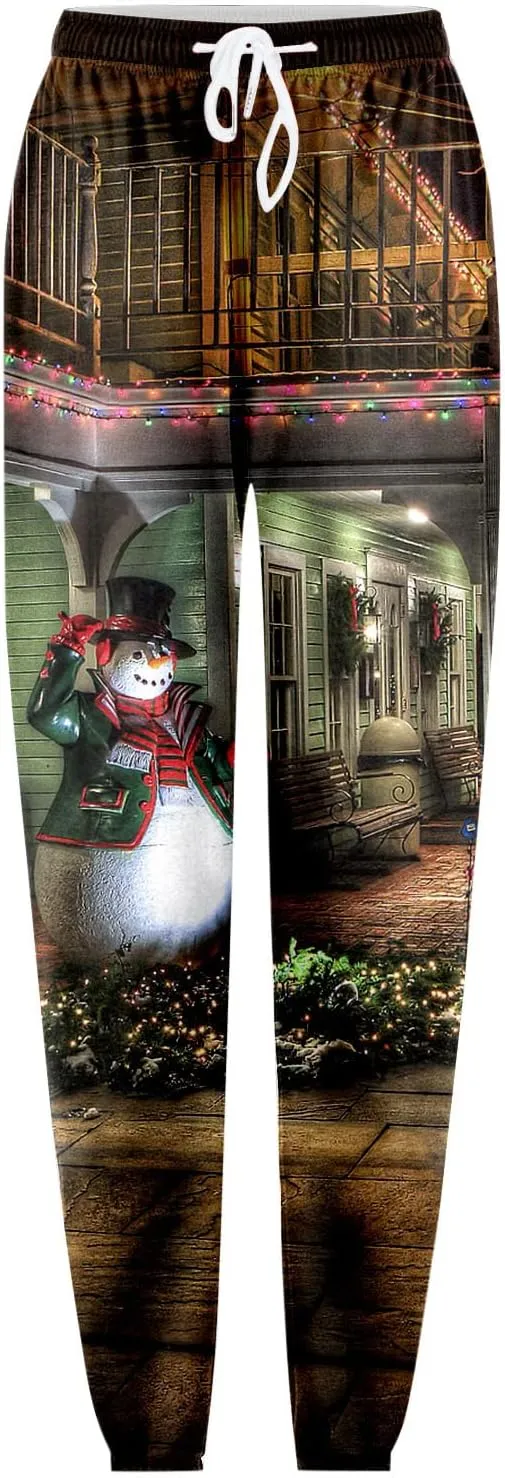 ZYXTIM Christmas Funny Plus Size Loungewear Ugly Christmas Winter Long Drawstring Sweatpants Womens Jogger Pants Trousers