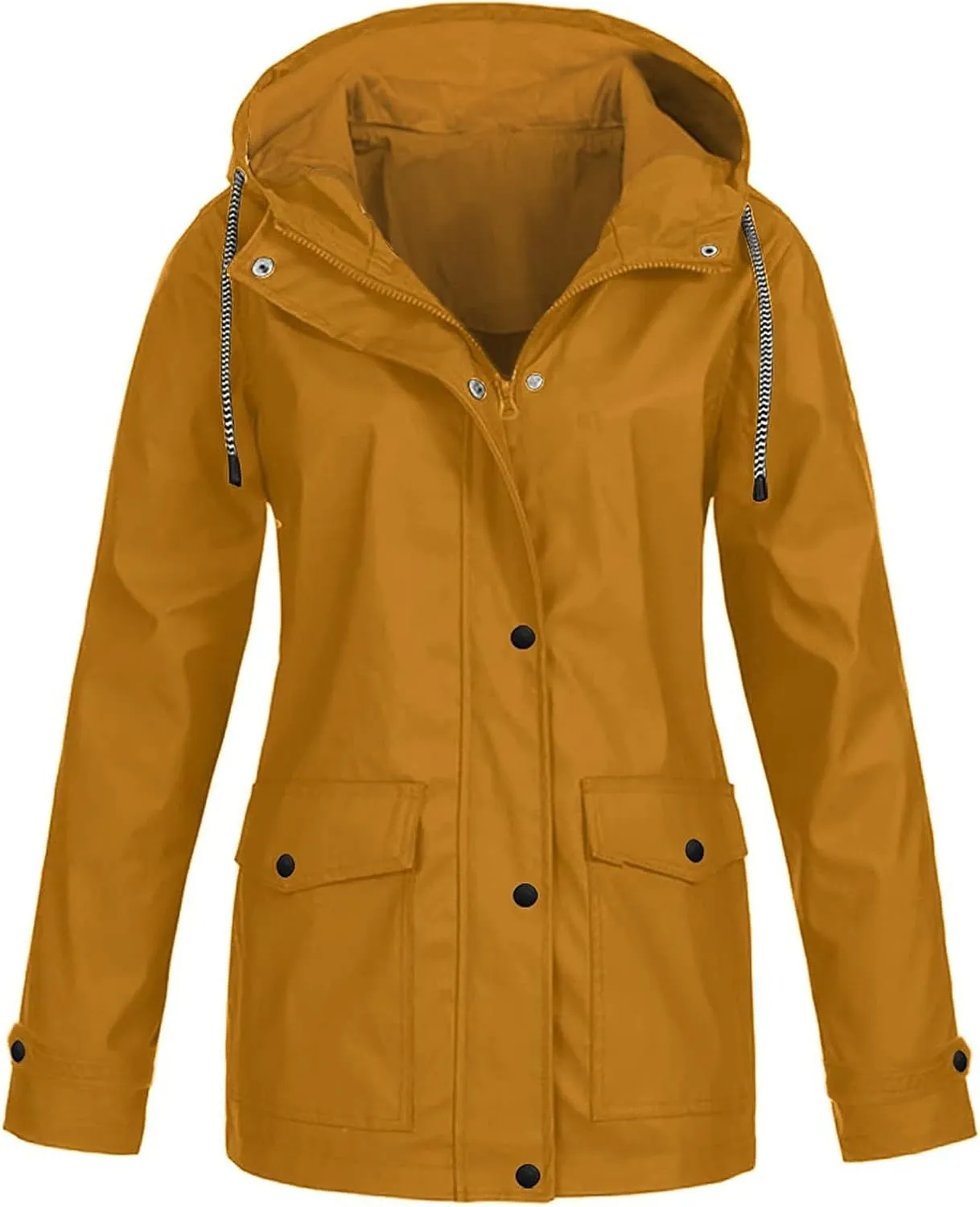 ZYXTIM Super Waterproof Raincoat for Women Softshell Lighteweight Warm Casual Windproof Climbing Running Hooded Windbreaker