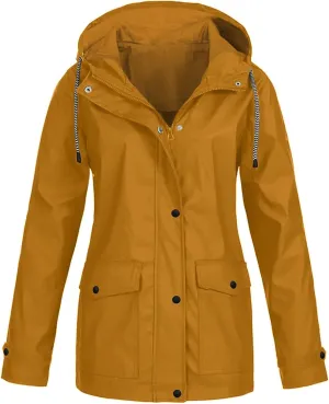 ZYXTIM Super Waterproof Raincoat for Women Softshell Lighteweight Warm Casual Windproof Climbing Running Hooded Windbreaker