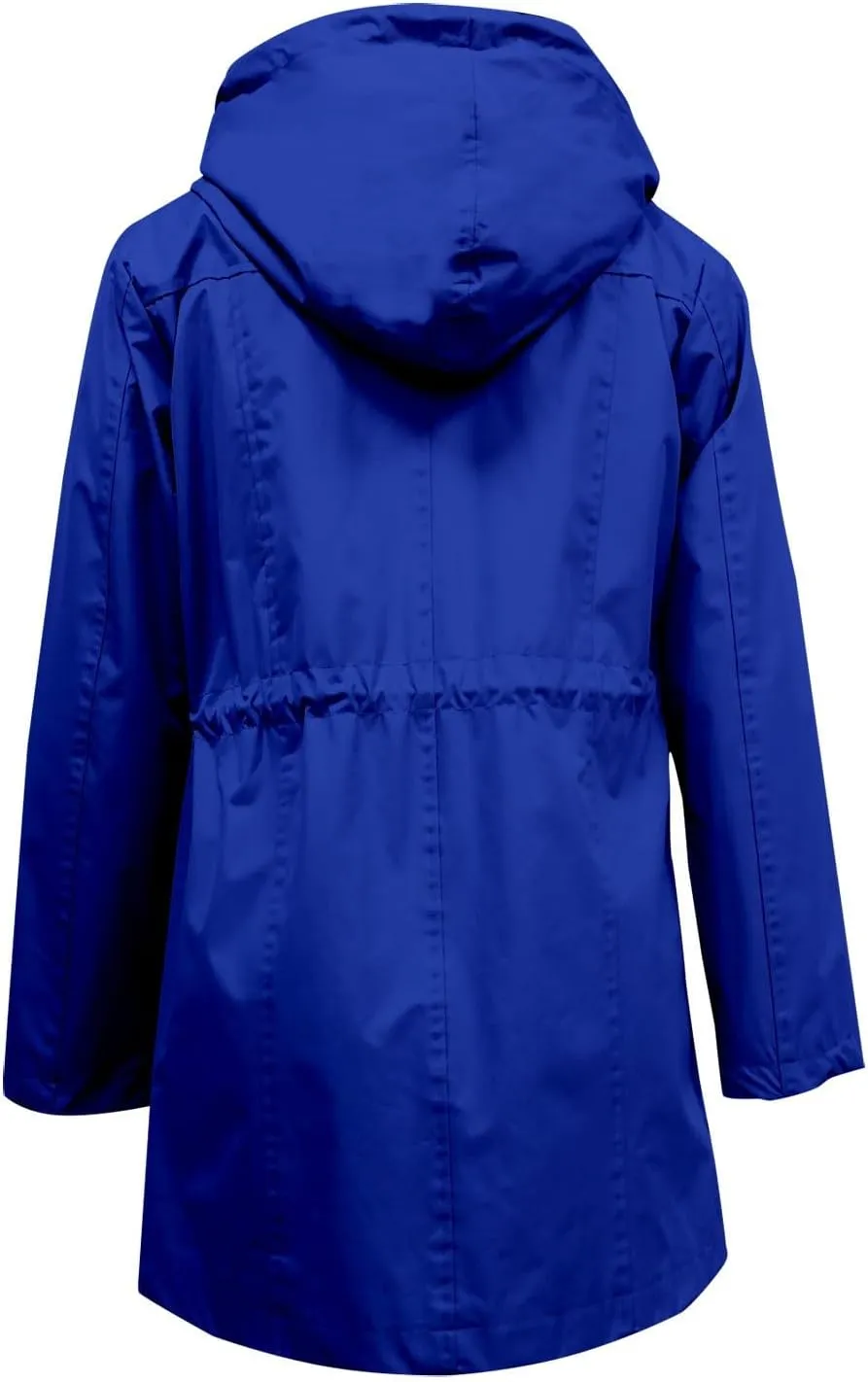 ZYXTIM Women's Rainy Day Waterproof Rain Jacket Fashion Fluorescent Outdoor Cycling Running Lightweight Raincoat Windbreaker